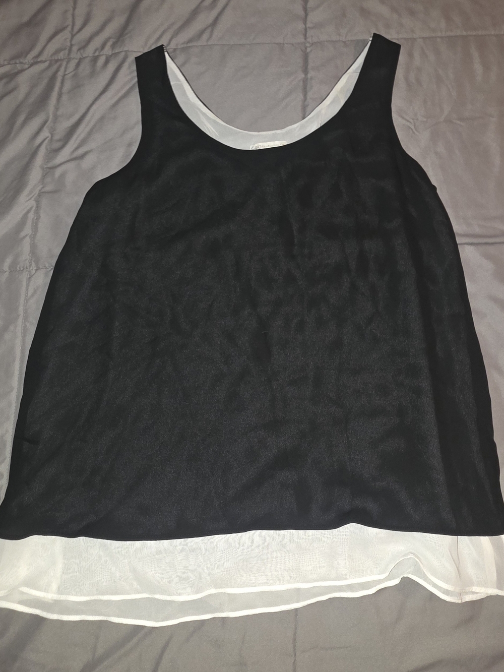 Cato Black and White Layered Scoop Neck Camisole